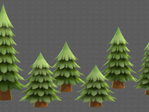 Trees Cartoon V54 3D Model