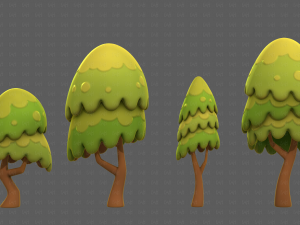 Trees Cartoon V55 3D मॉडल