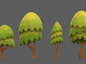 Trees Cartoon V55 3D Model