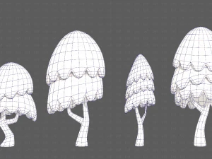 Trees Cartoon V55 3D Model