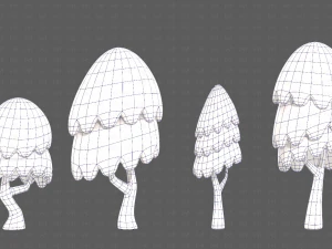 Trees Cartoon V55 3D Model