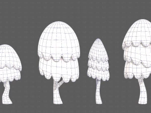 Trees Cartoon V55 3D Model