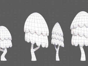 Trees Cartoon V55 3D Model