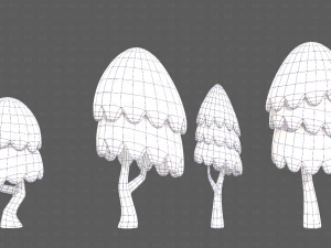 Trees Cartoon V55 3D Model