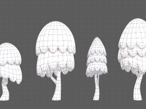 Trees Cartoon V55 3D Model