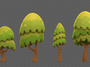 Trees Cartoon V55 3D मॉडल