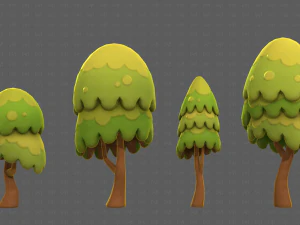 Trees Cartoon V55 3D Model