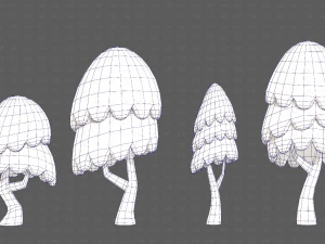 Trees Cartoon V55 3D Model