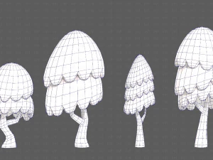 Trees Cartoon V55 3D Model