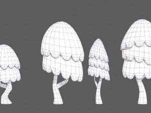 Trees Cartoon V55 3D Model