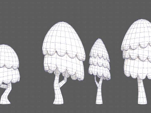 Trees Cartoon V55 3D Model