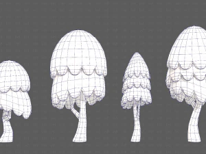 Trees Cartoon V55 3D Model