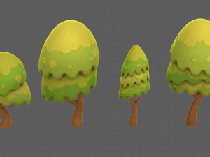 Trees Cartoon V55 3D Model
