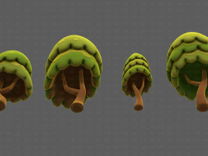 Trees Cartoon V55 3D Model