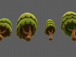 Trees Cartoon V55 3D Model