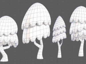 Trees Cartoon V55 3D Model