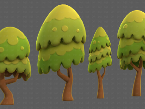 Trees Cartoon V55 3D मॉडल