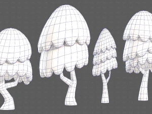 Trees Cartoon V55 3D Model