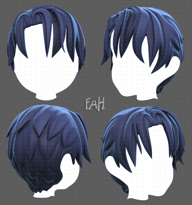 Base Hair for Boy V61 Modèle 3D .c4d .max .obj .3ds .fbx .stl .blend 
