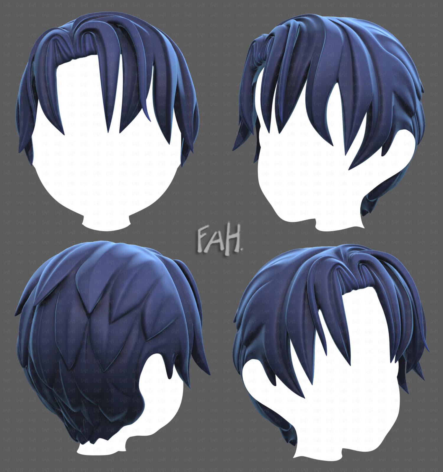 Base Hair for Boy V61 3D Model .c4d .max .obj .3ds .fbx .stl .blend