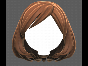 Base Hair for girl V61 3D 模型