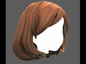 Base Hair for girl V61 3D 模型