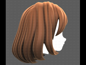 Base Hair for girl V61 3D 模型