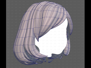 Base Hair for girl V61 3D 模型