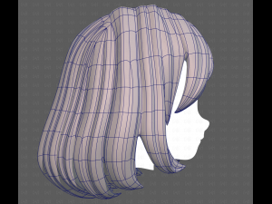 Base Hair for girl V61 3D 模型