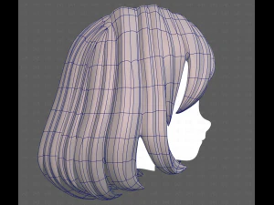 Base Hair for girl V61 3D Model