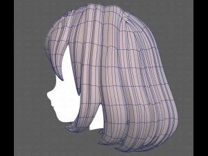 Base Hair for girl V61 3D Model