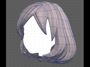 Base Hair for girl V61 3D 模型
