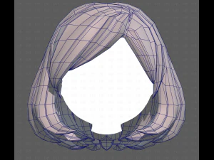Base Hair for girl V61 3D Model