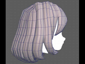 Base Hair for girl V61 3D Model