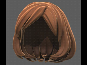 Base Hair for girl V61 3D Model