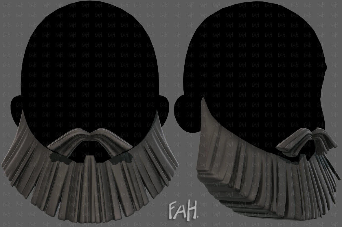 Beard V61 3D Model .c4d .max .obj .3ds .fbx .stl .blend 