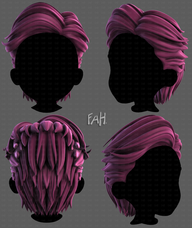 3D Hair style for boy V121 3D 模型 .c4d .max .obj .3ds .fbx .stl .blend 