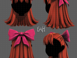 3D Hair style for girl V121 3D 모델