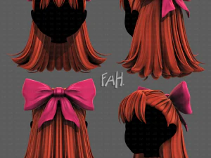 Estilo de cabelo 3D para menina V121 Modelo 3D