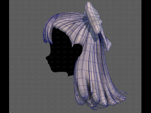 3D Hair style for girl V121 3D Model