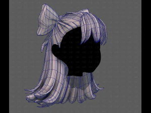 3D Hair style for girl V121 3D Model