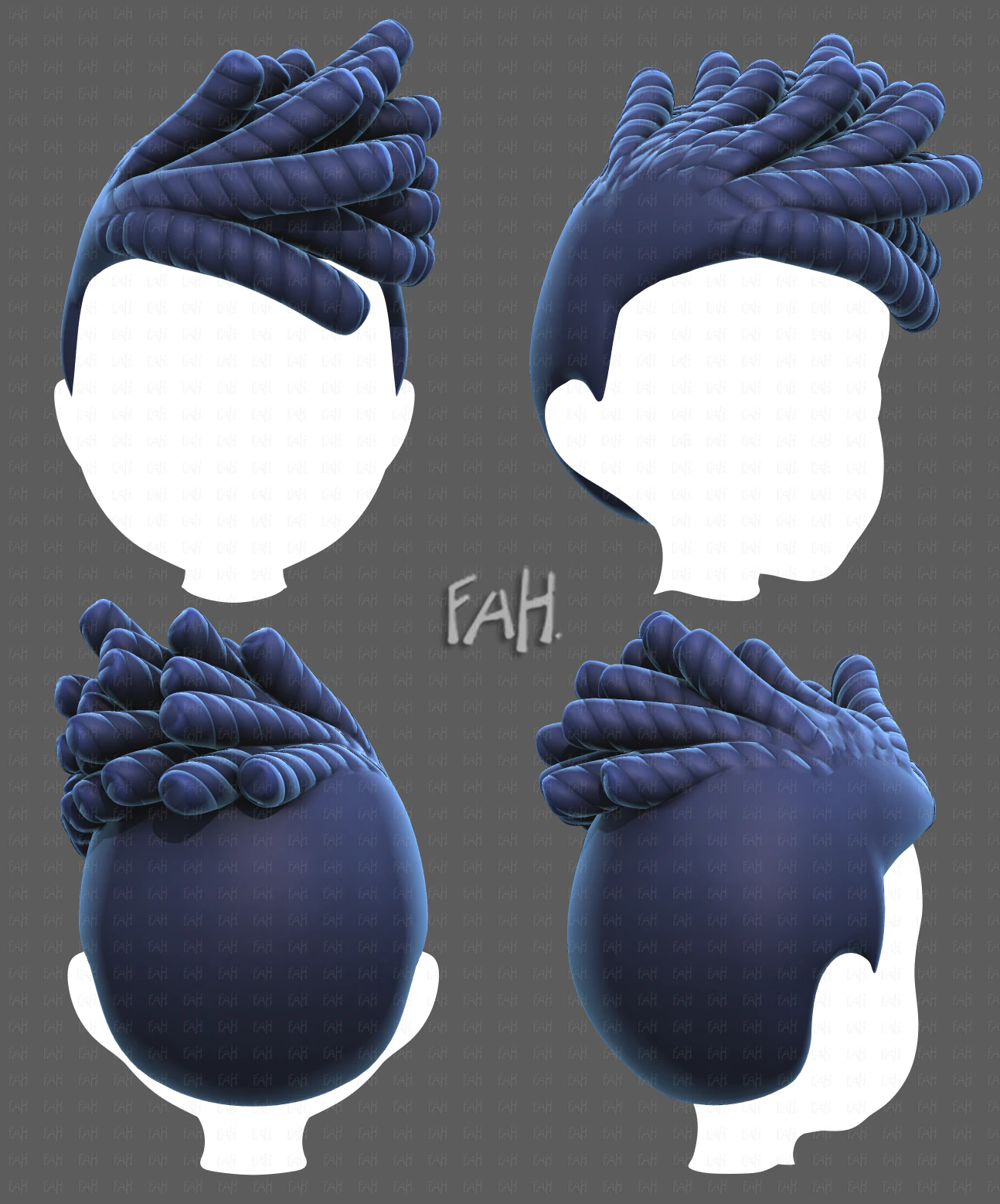 Base Hair for Boy V62 3D Model .c4d .max .obj .3ds .fbx .stl .blend 