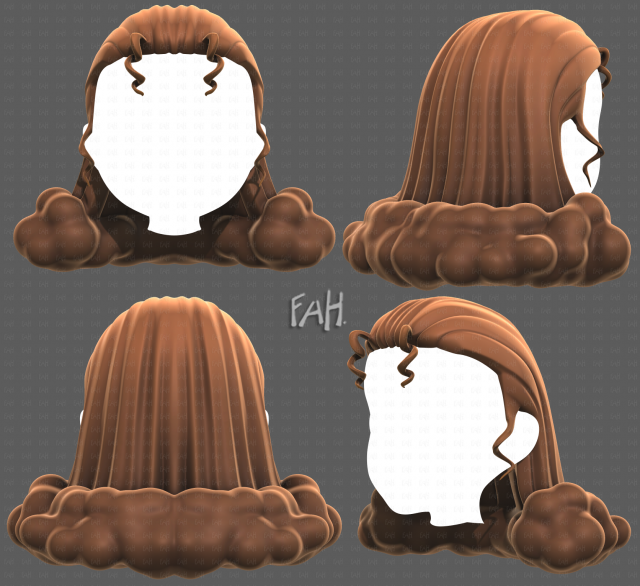 Base Hair for girl V62 3D-Modell .c4d .max .obj .3ds .fbx .stl .blend 
