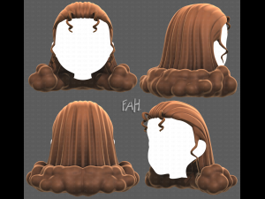 Base Hair for girl V62 Modelo 3D