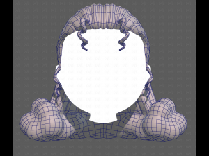 Base Hair for girl V62 3D-Modell