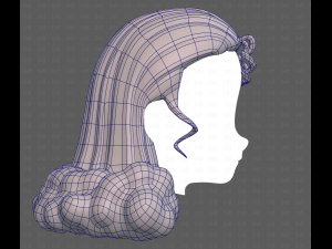 Base Hair for girl V62 3D-Modell