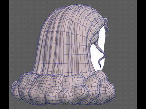 Base Hair for girl V62 3D-Modell