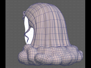 Base Hair for girl V62 3D-Modell