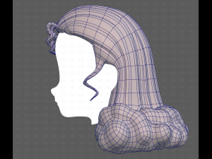 Base Hair for girl V62 3D-Modell