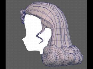 Base Hair for girl V62 3D-Modell
